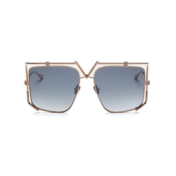 NEW VALENTINO SUNGLASSES, WOMEN GOLD SQUARE EYEWEAR VALENTINO - Picture 1 of 4